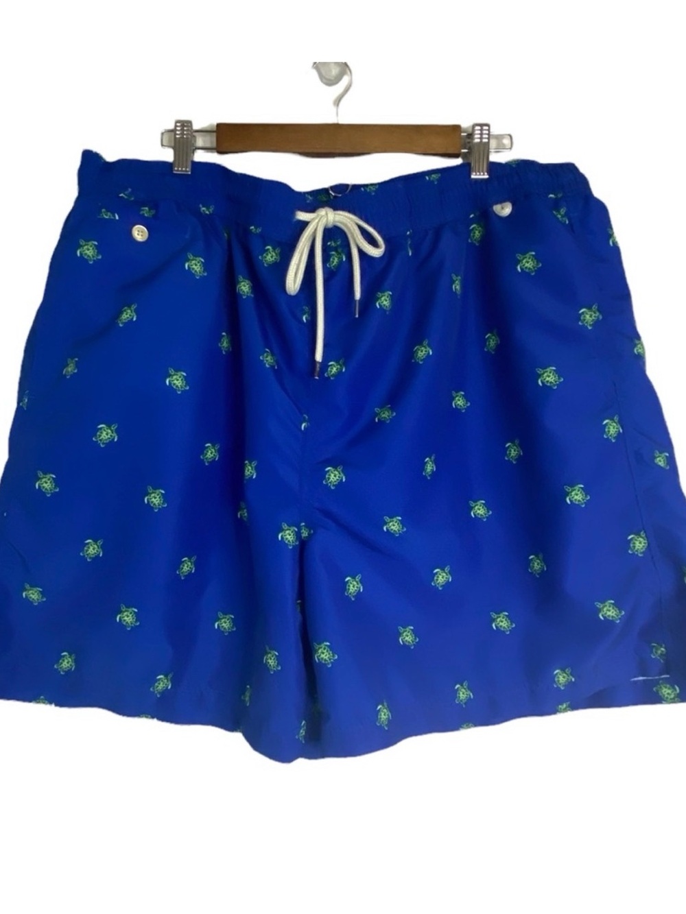 Polo by Ralph Lauren Blue Swim Trunks with Green Turtle Motif